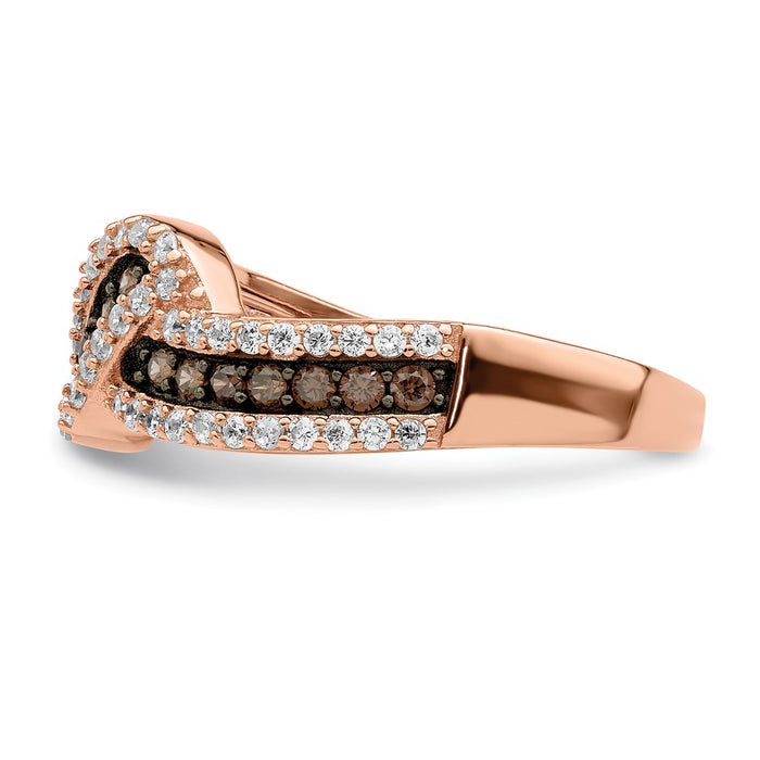 Shop Exclusive Sterling Silver Rose Gold-Tone CZ Ring | Stylish Black Rhodium-3