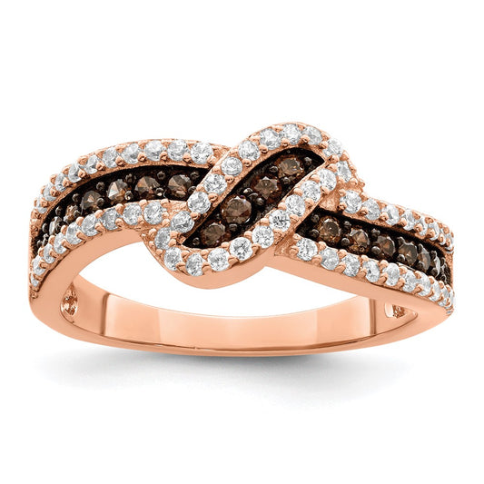 Shop Exclusive Sterling Silver Rose Gold-Tone CZ Ring | Stylish Black Rhodium