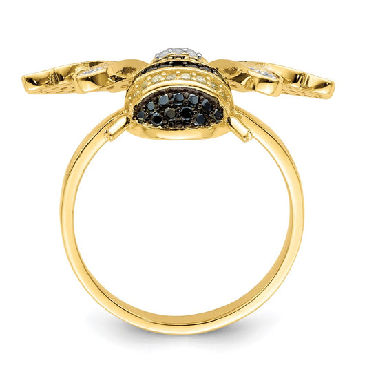 Buy Exclusive Sterling Silver CZ Bumblebee Ring - 14K Gold Tone, Stylish Design