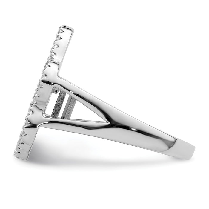 Buy Stylish Polished CZ Paw Print Ring | Rhodium-Plated Sterling Silver-4