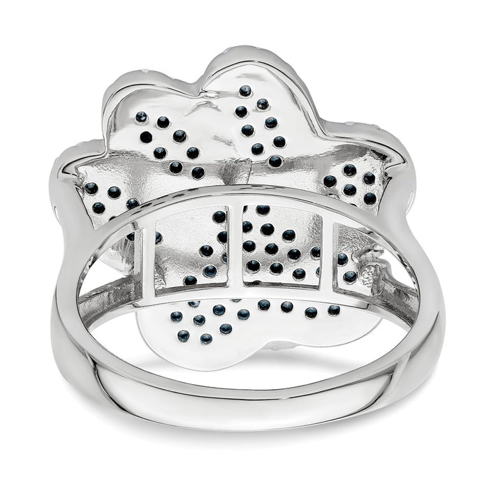 Buy Stylish Polished CZ Paw Print Ring | Rhodium-Plated Sterling Silver-6