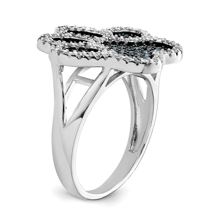 Buy Stylish Polished CZ Paw Print Ring | Rhodium-Plated Sterling Silver-7