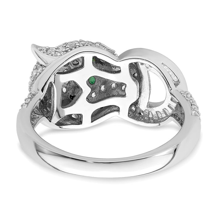 Buy Stylish Polished CZ Cheetah Ring - Rhodium-Plated Sterling Silver, Affordable!-6