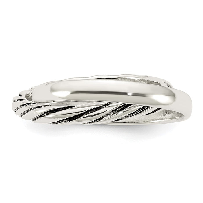 Exclusive Polished Twisted Sterling Silver Rings - Stylish Design, Affordable Price-3