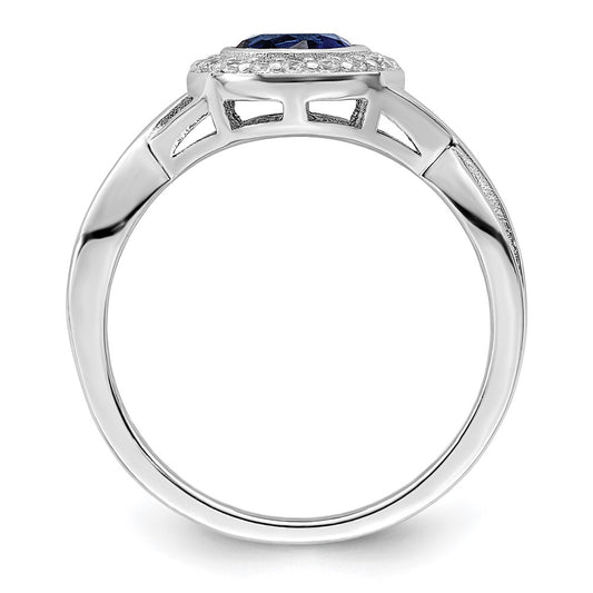 Buy Exclusive Rhodium-Plated Sterling Silver Ring with CZ & Glass Stones - Stylish Value