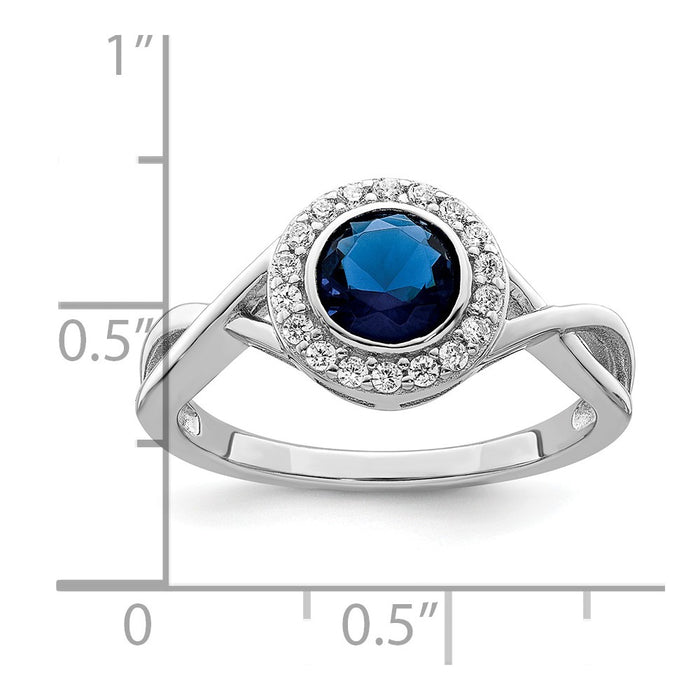 Shop Luxury Rhodium-Plated Sterling Silver Ring with CZ & Glass Accents-3