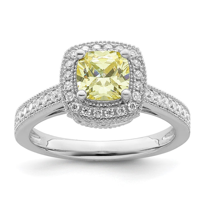 Buy Exclusive Rhodium-Plated Sterling Silver Ring | Stylish White & Yellow CZ-1