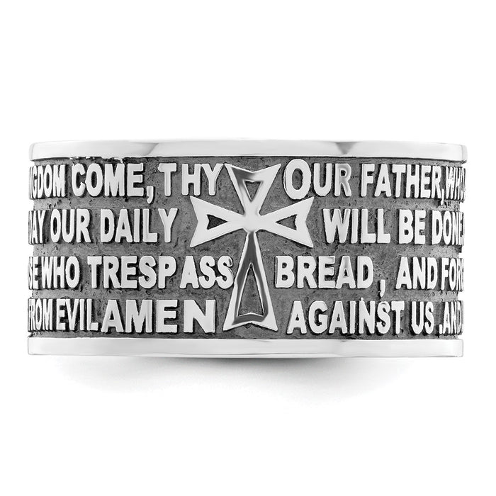 High-Quality AMEN Sterling Silver Lord's Prayer Ring - Size 6.5, Stylish Design-4