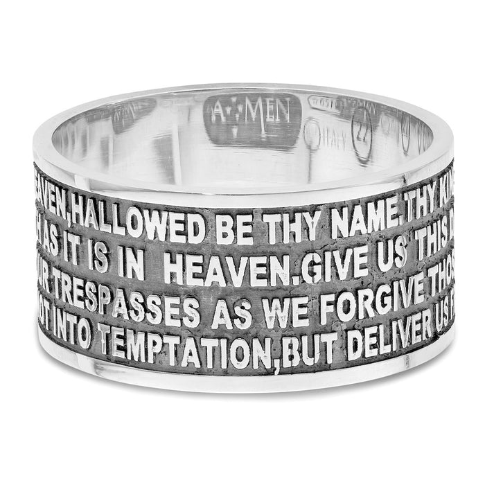 Shop Stylish AMEN Sterling Silver Lord's Prayer Ring - Size 6, Rhodium-Plated-6