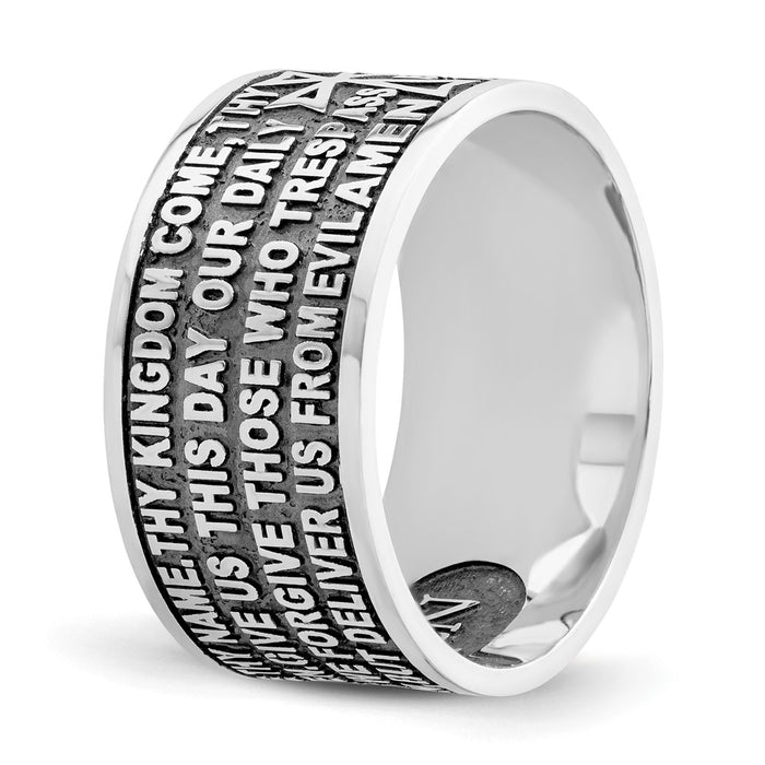 High-Quality AMEN Sterling Silver Lord's Prayer Ring - Size 6.5, Stylish Design-6