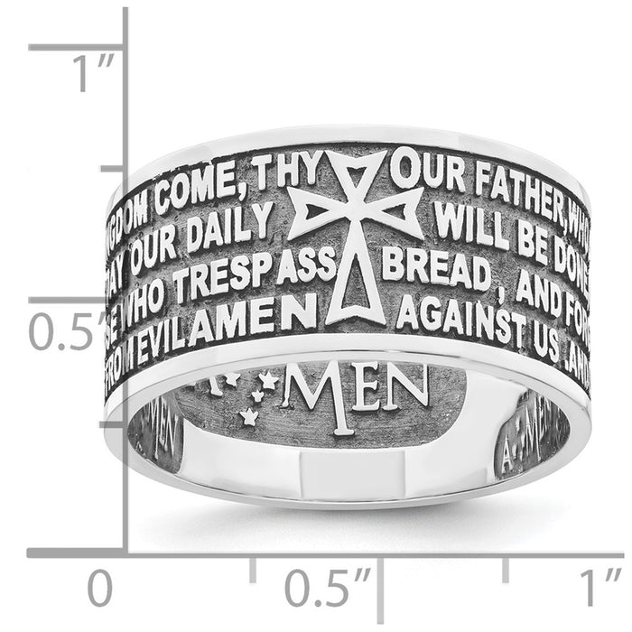 Shop Stylish AMEN Sterling Silver Lord's Prayer Ring - Size 6, Rhodium-Plated-3