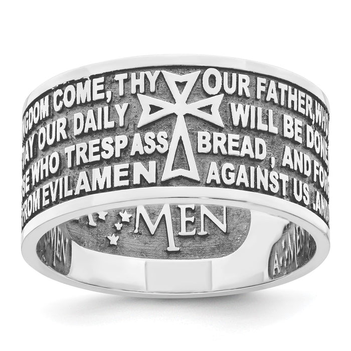 Buy Stylish AMEN Sterling Silver Lord's Prayer Ring, Size 13 - Affordable Luxury-1