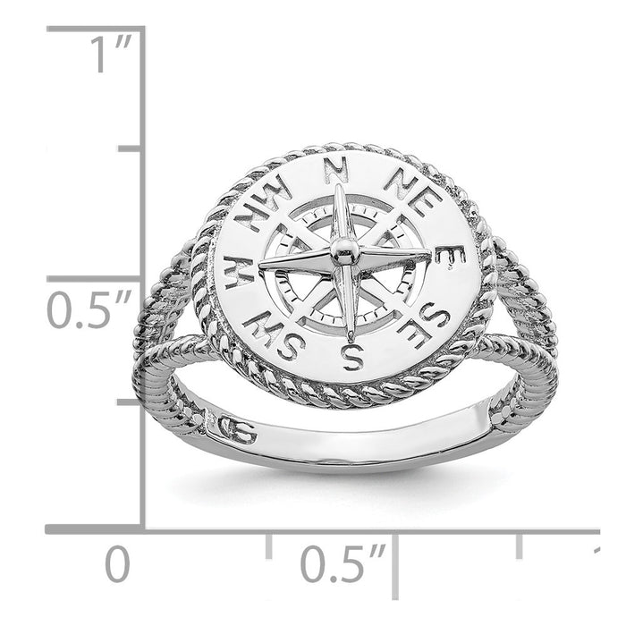 Shop Stylish De-Ani Polished Compass Ring in 925 Sterling Silver, Affordable Luxury-2