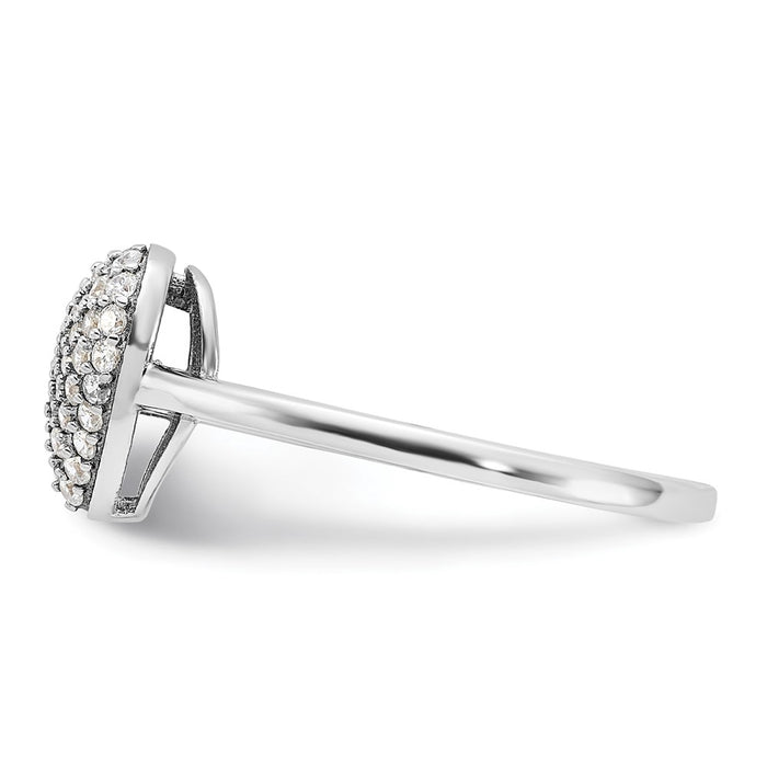 Buy Exclusive Rhodium-Plated Sterling Silver Pave CZ Heart Ring - Stylish Value-3