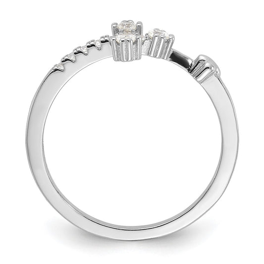 High-Quality Platinum-Plated Sterling Silver CZ Cross Ring | Stylish Value