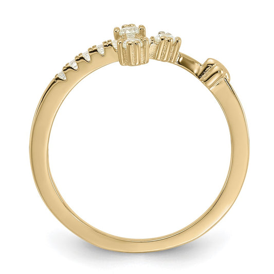 Exclusive Gold-Tone Sterling Silver CZ Cross Ring - Stylish & Affordable Design