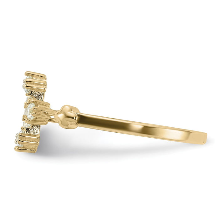 High-Quality Gold-Tone Sterling Silver CZ Cross Ring - Stylish & Affordable!-3