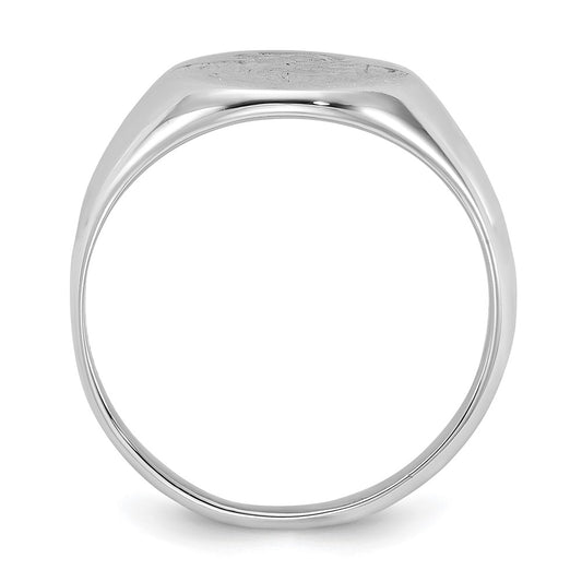 High-Quality Polished Rose Signet Ring | Stylish Rhodium-Plated Silver