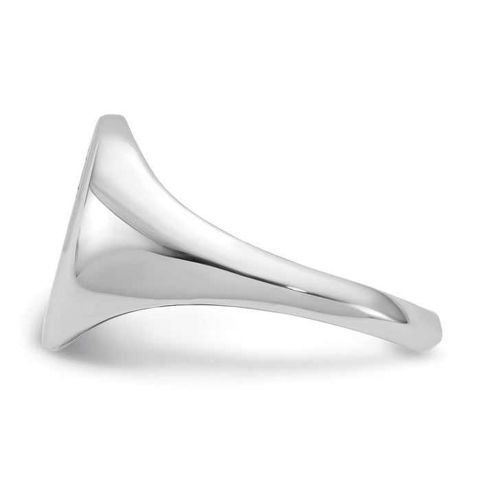 Exclusive Polished Rose Signet Ring - Rhodium-Plated Sterling Silver, Stylish Design-3