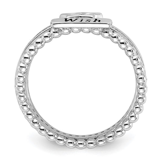 Shop Stylish Rhodium-Plated Sterling Silver 3-Piece CZ WISH Ring Set - Luxury Design