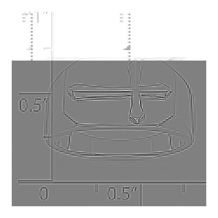 Shop Stylish Polished Rhodium-Plated Sterling Silver Cross Ring - 14K Value-5