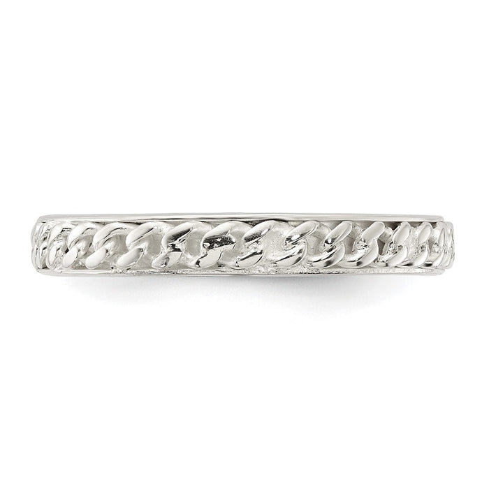 High-Quality Sterling Silver 3mm Band with Inlay Design - Stylish Value!-3