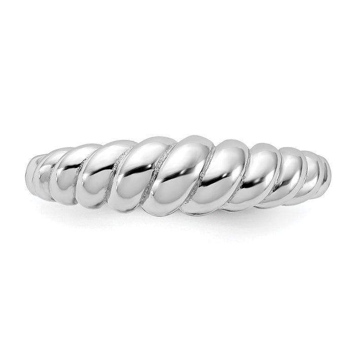Shop Stylish Rhodium-Plated Sterling Silver Scalloped Ring - Affordable Luxury-4