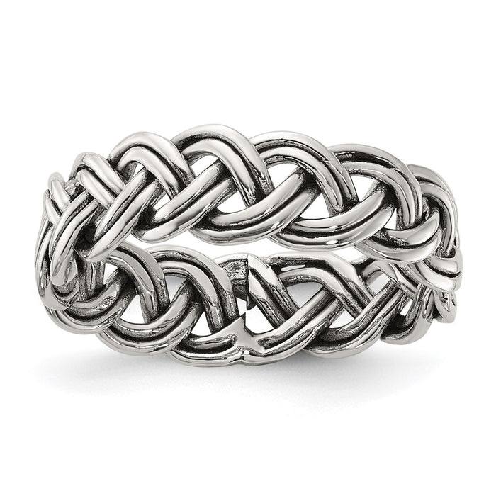 High-Quality 6mm Braided Band in Sterling Silver - Stylish & Affordable!-1