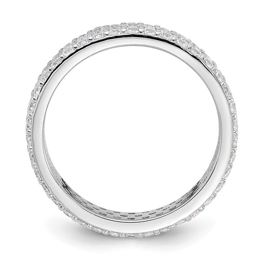 Buy Exclusive Rhodium-Plated Sterling Silver 4mm CZ Eternity Ring - Stylish Value!