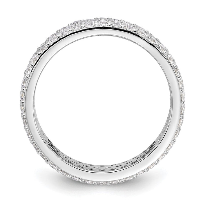 Buy Exclusive Rhodium-Plated Sterling Silver 4mm CZ Eternity Ring - Stylish Value!-2