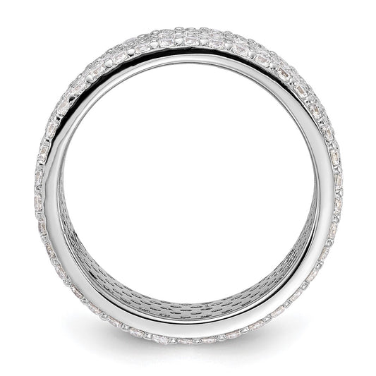 High-Quality Rhodium-Plated Sterling Silver 6mm CZ Eternity Ring - Stylish Value
