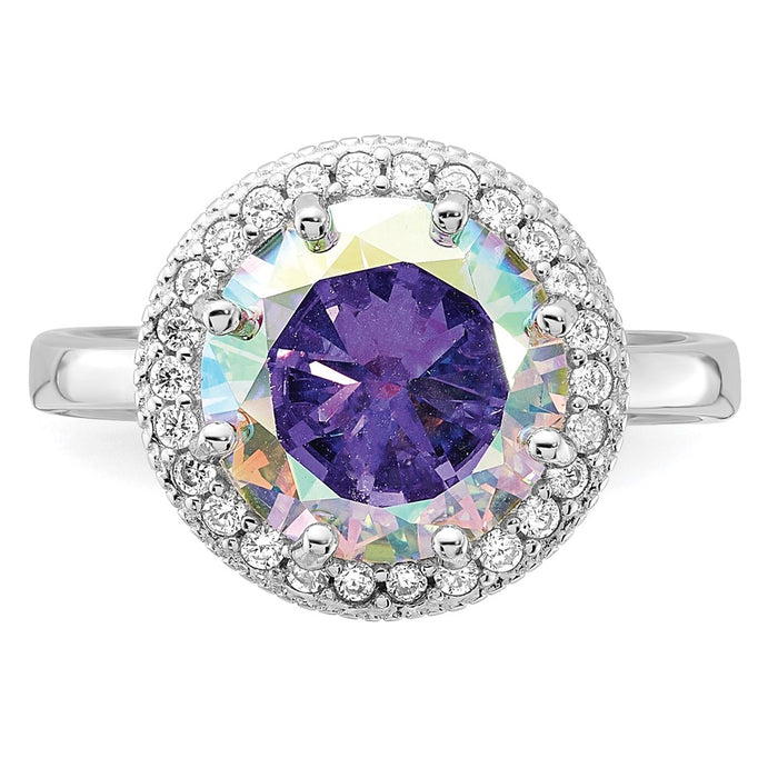 Exclusive Rhodium-Plated Sterling Silver Halo Ring | Stylish CZ Stones, Affordable Price-4