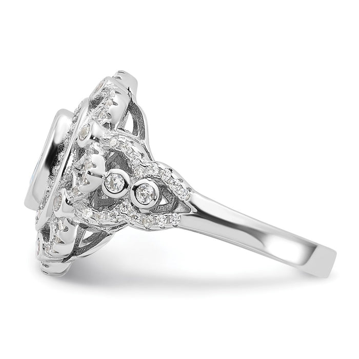 Exclusive Rhodium-Plated Sterling Silver Ring | Stylish CZ Stones, Affordable Price-3