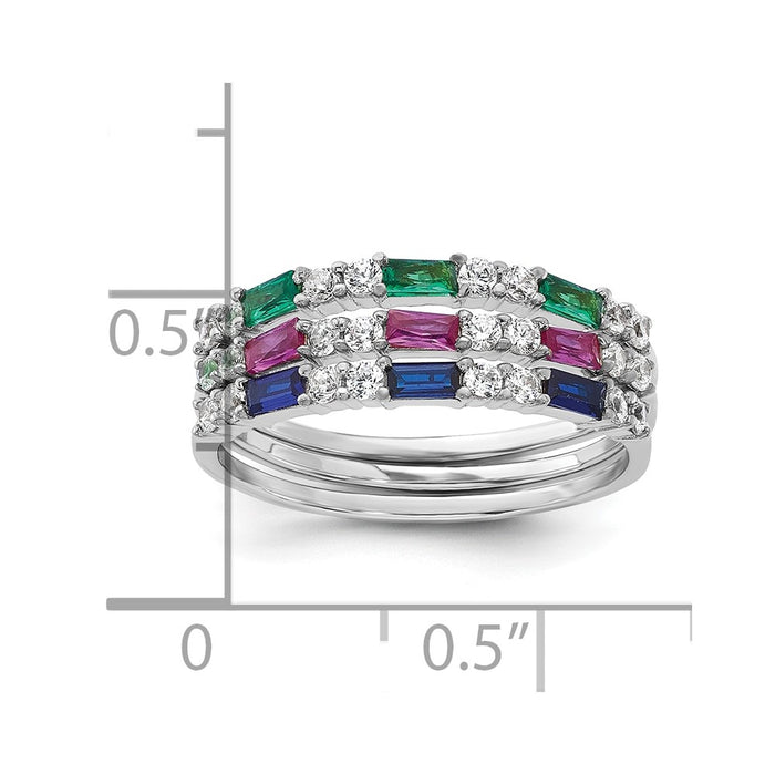 High-Quality 3-Piece Sterling Silver Ring Set with CZ Stones - Stylish Value!-5