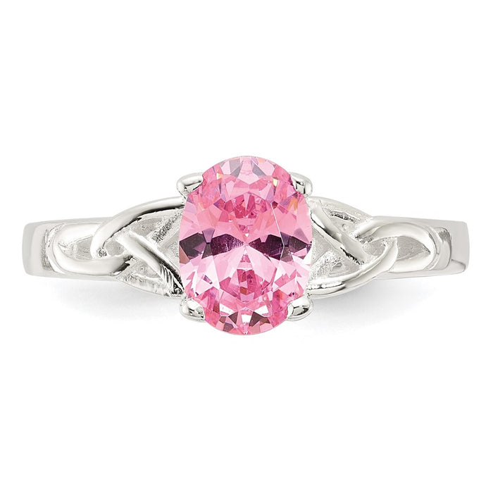 High-quality Polished Pink CZ Ring in Sterling Silver | Stylish and Affordable-4