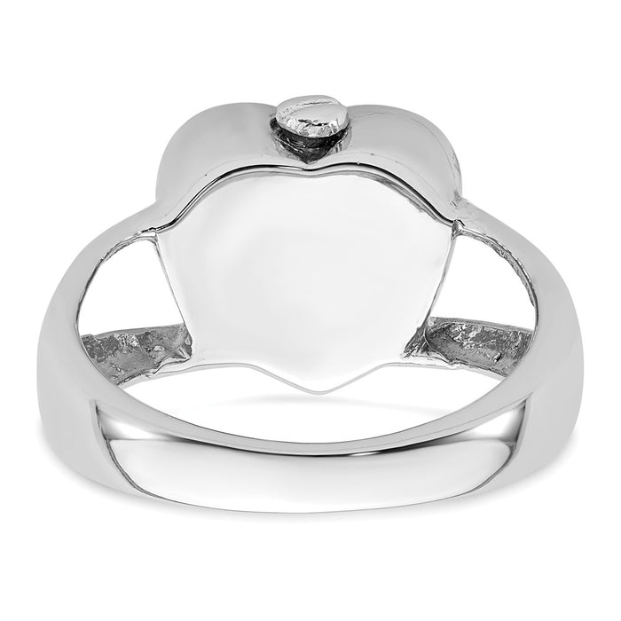 Buy Stylish Polished Heart Ash Holder Ring in Sterling Silver - Size 6-5