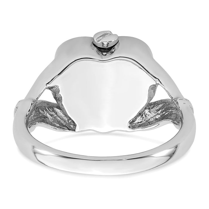 Exclusive Rhodium-Plated Claddagh Heart Ash Holder Ring - Size 6, Affordable Elegance-5