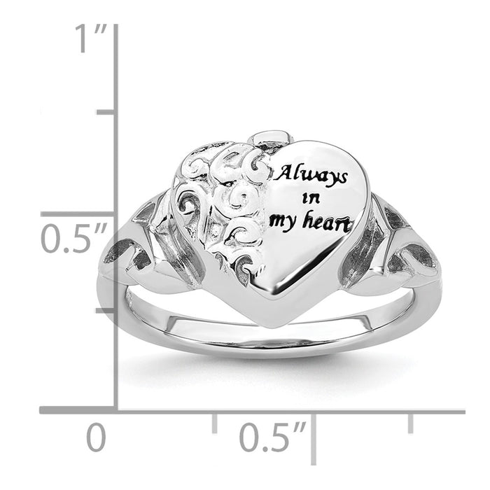 Shop Stylish Size 8 Sterling Silver Celtic Knot Heart Ring - Rhodium-Plated-7