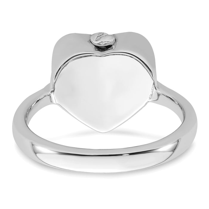Buy Stylish Sterling Silver Heart Ash Holder Ring, Size 7 - Rhodium-Plated-5
