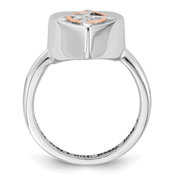 Buy Stylish Sterling Silver Rhodium-Plated Celtic Heart Ring - Size 6-2