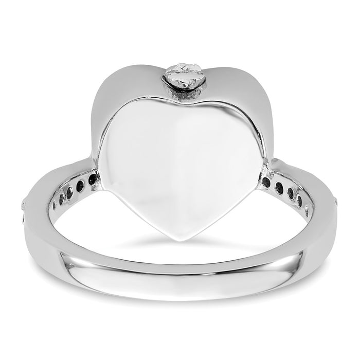 Buy Stylish Sterling Silver 6 Size CZ Heart Shank Ring with Paw Print-5