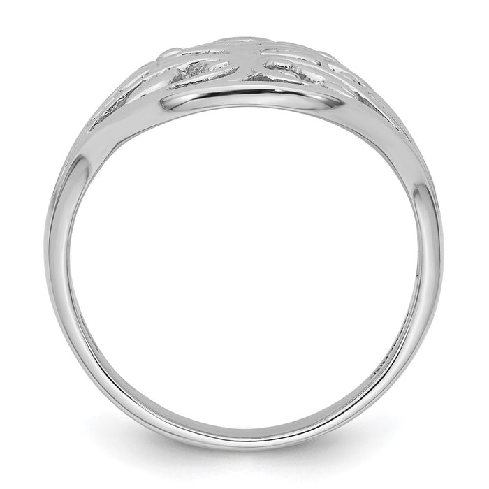 Exclusive Polished Fancy Tree Ring - Size 6 Rhodium-Plated Sterling Silver-2