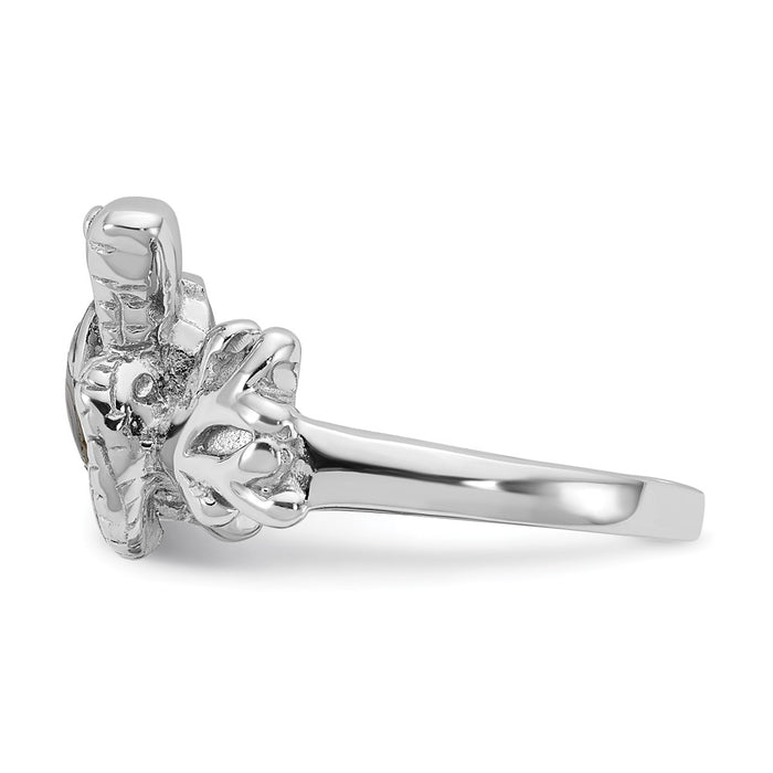 Buy Stylish Polished Abalone Sea Turtle Ring in Sterling Silver - Size 6-3