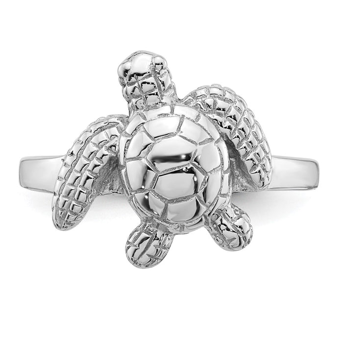 Buy Stylish Sea Turtle Ring in Rhodium-Plated Silver - Size 7, Affordable Luxury-4