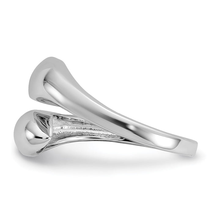 Shop Stylish Polished Open Bypass Ring - Rhodium-Plated Sterling Silver, Size 7-3