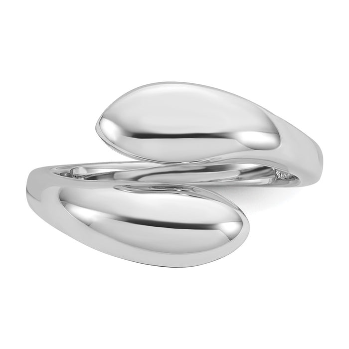 Shop Stylish Polished Open Bypass Ring - Rhodium-Plated Sterling Silver, Size 8-4