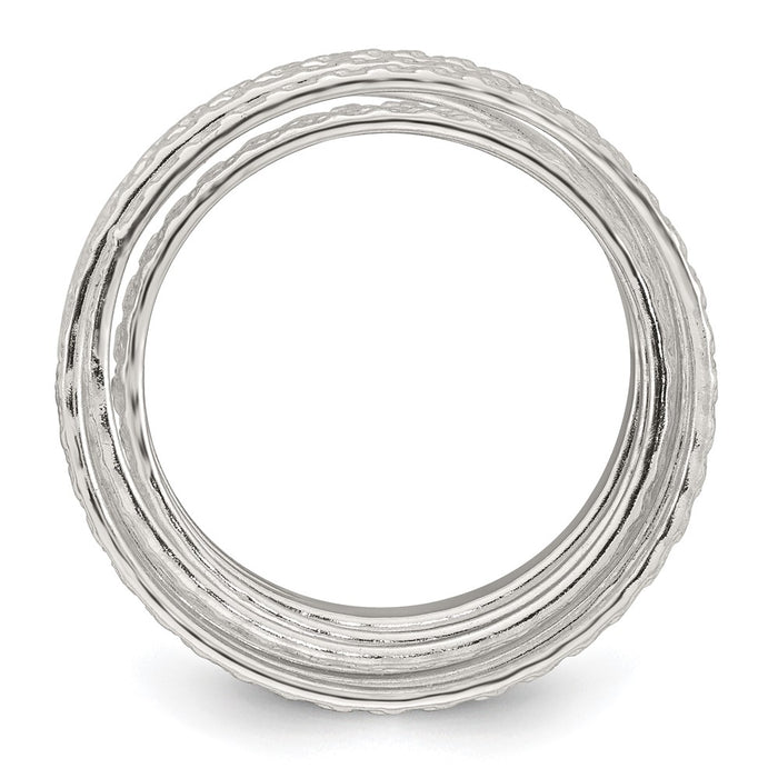 Exclusive Polished Sterling Silver Flexible Spring Ring - Size 7, Affordable Price-2