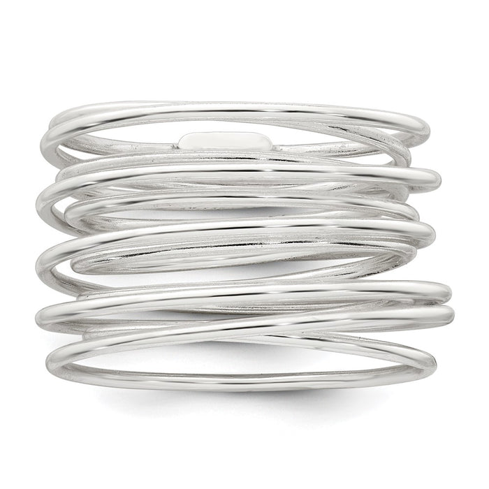 Shop Stylish Polished Sterling Silver Flexible Spring Ring - Size 8, Value Price-3