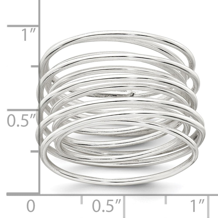 Shop Stylish Polished Sterling Silver Flexible Spring Ring - Size 7, Affordable Luxury-4
