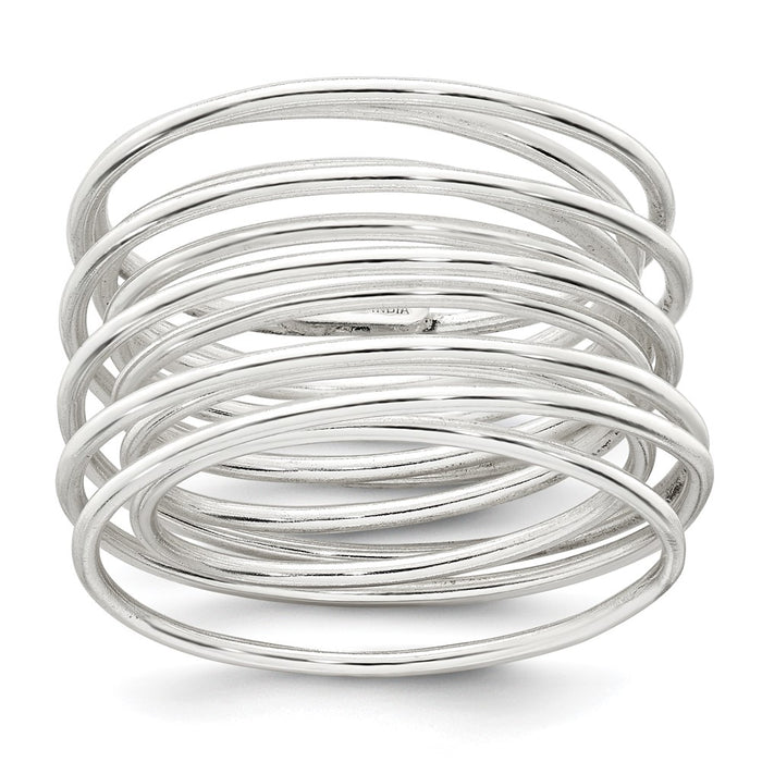 Buy Stylish Polished Sterling Silver Spring Ring - Size 6, Affordable Luxury!-1